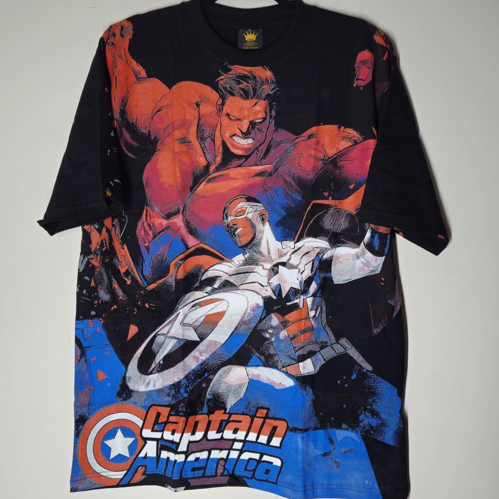 Captain America Red Hulk Avenger Movie Promo All Over Print T-shirt Size XL